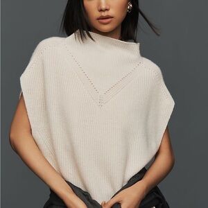 Anthropologie Enza Oversized Ribbed Cashmere Sweater Vest